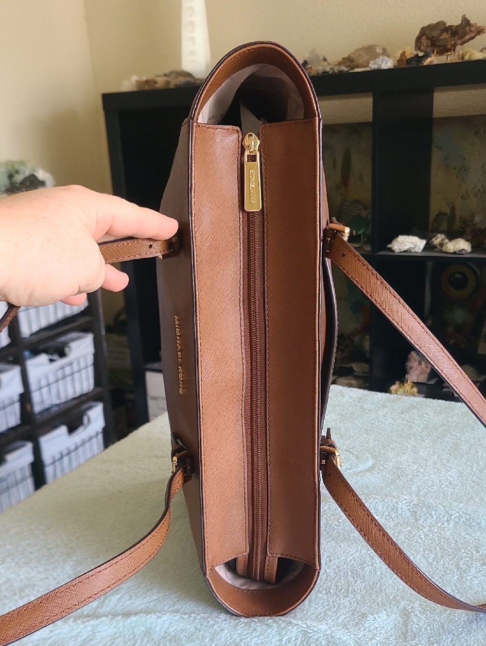 Michael Kors Brown Saffiano Leather Tote - Picture 8 of 15